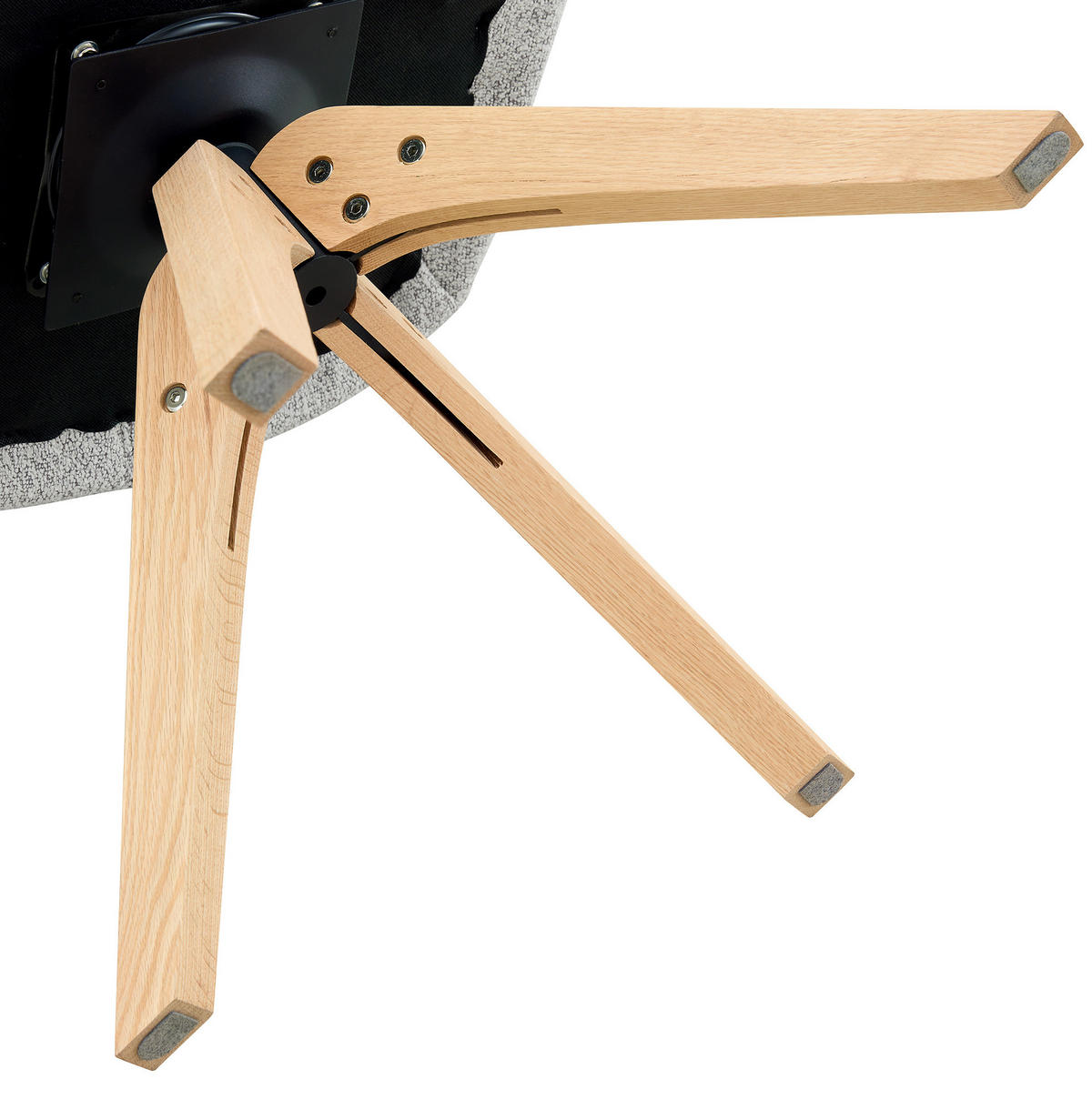 ESSZIMMERSTUHL 2er-Set drehbar Hellgrau Samt mit Armlehnen Massivholz - Hellgrau, Holz (43/87/45cm) - Meubliv