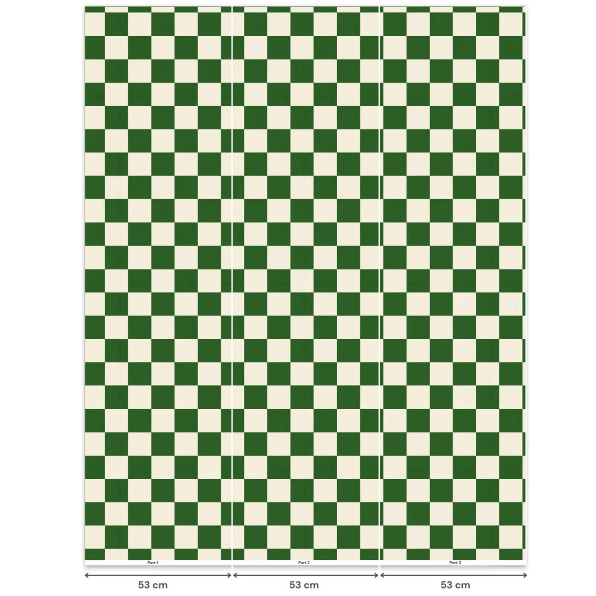 KINDERTAPETE - Schachbrett - Muster - Grün - 160x200 cm - Grün, Papier (160/200cm) - OnlyWow