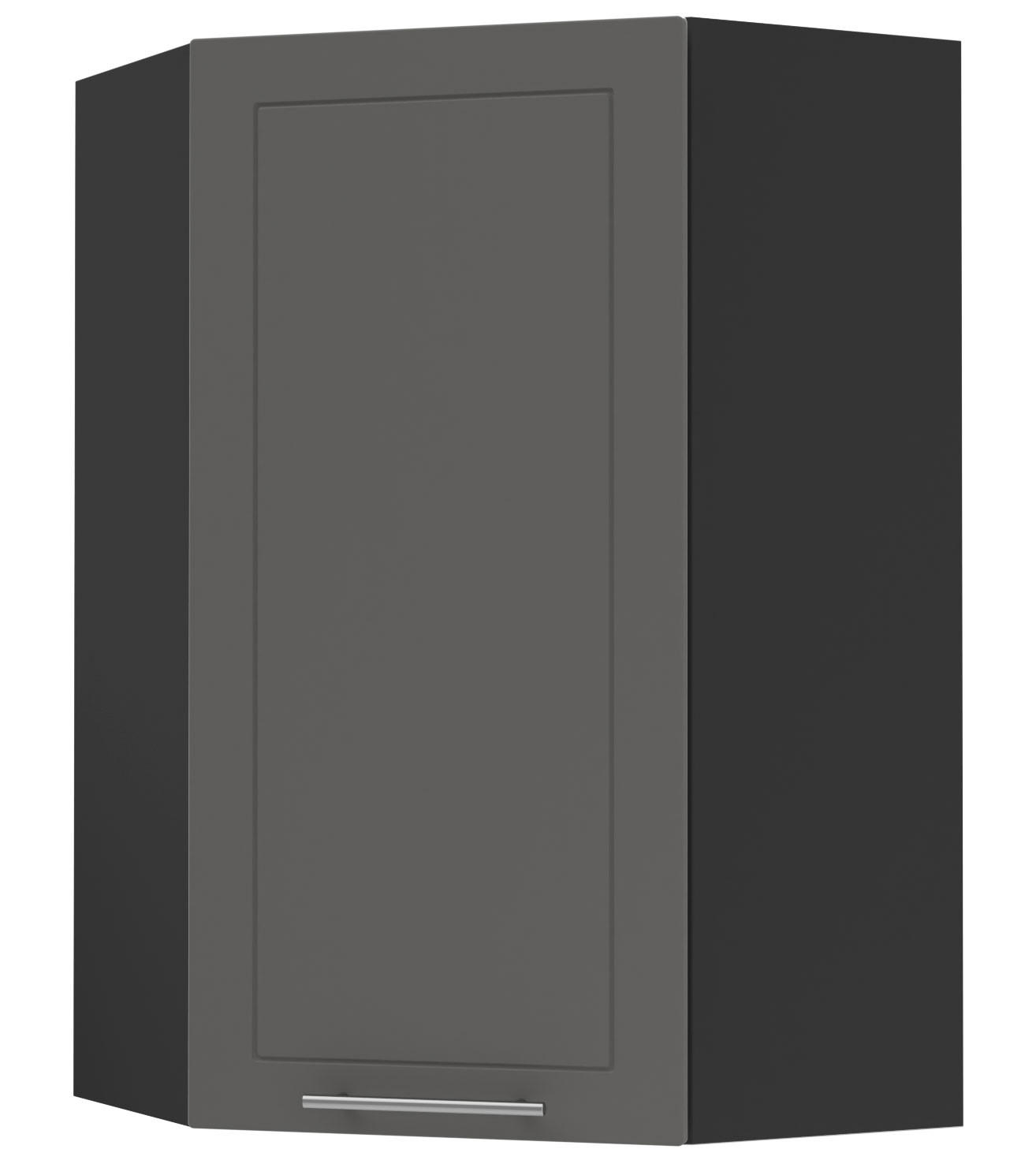 KÜCHENHÄNGESCHRANK Kvantum W4/10/60 Graphit Matt / Schwarz Matt 60 / 60 / 96cm - Schwarz/Graphitfarben, Holz/Holzwerkstoff (60/96/60cm) - Feldmann-Wohnen