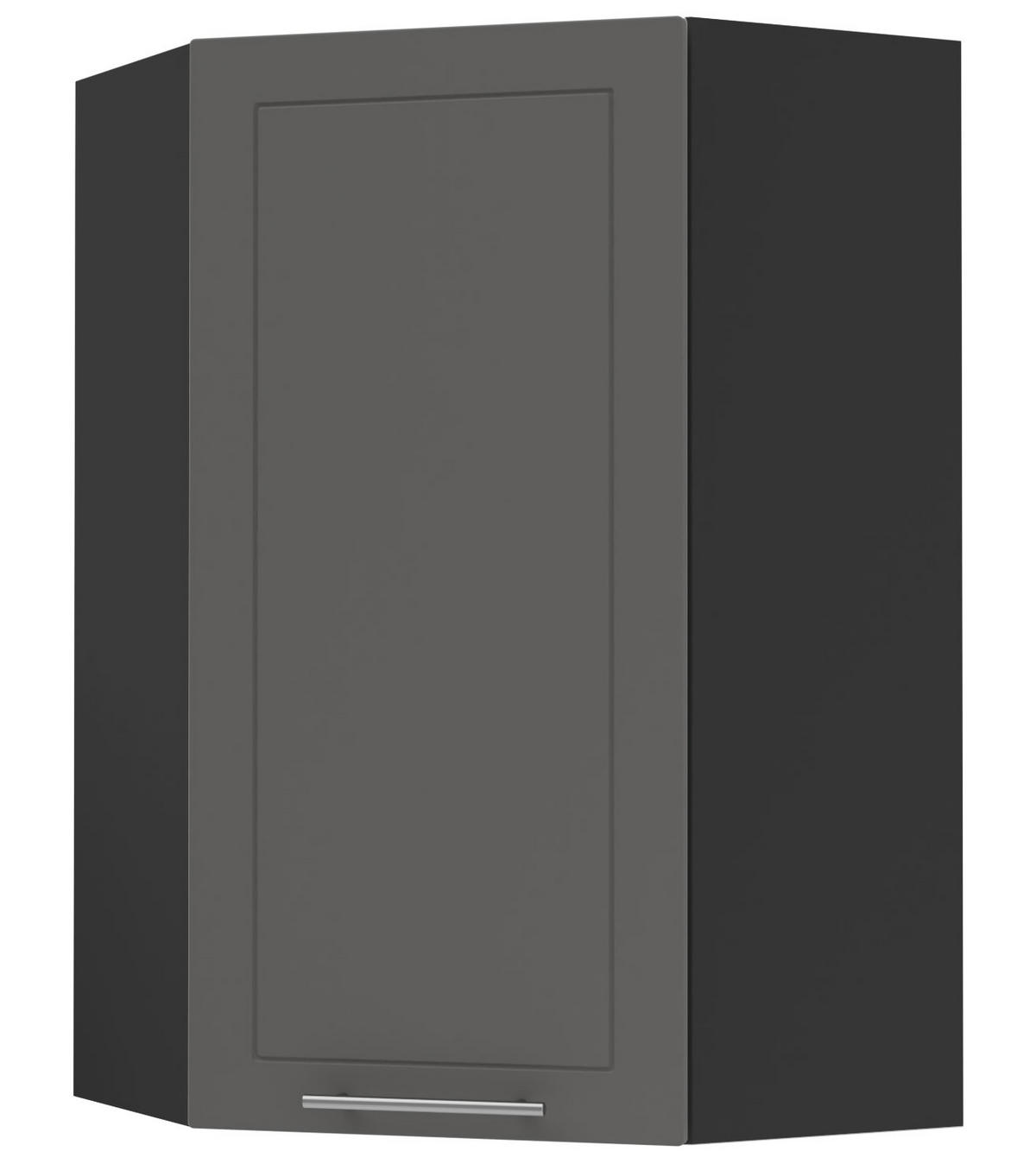KÜCHENHÄNGESCHRANK Kvantum W4/10/60 Graphit Matt / Schwarz Matt 60 / 60 / 96cm - Schwarz/Graphitfarben, Holz/Holzwerkstoff (60/96/60cm) - Feldmann-Wohnen