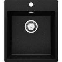 SPÜLBECKEN Riga, 2-er set Schwarz Metallic 43/50 cm 1 Becken + Ablauf-Set ab 45er Unterschrank - Chromfarben/Schwarz Hochglanz, Kunststoff (43/20/50cm) - Primagran