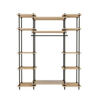 REGALSYSTEM Wandergal mit Kleiderschrank - Eiche San Remo, Metall (151/185/35cm) - AR Shelving