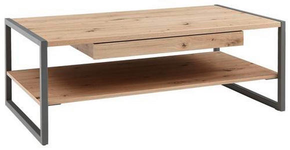 COUCHTISCH rechteckig Eiche Artisan 110/60/40 cm  - Eiche Artisan/Grau, Design, Holzwerkstoff/Metall (110/60/40cm) - Hom`in