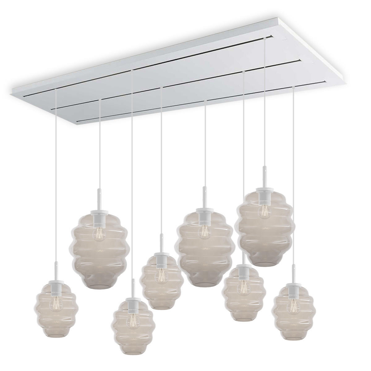 HÄNGELEUCHTE Echos 8-flammig Klar Ø 18/25cm - Klar/Weiß, Glas (18/18/20cm) - s.luce