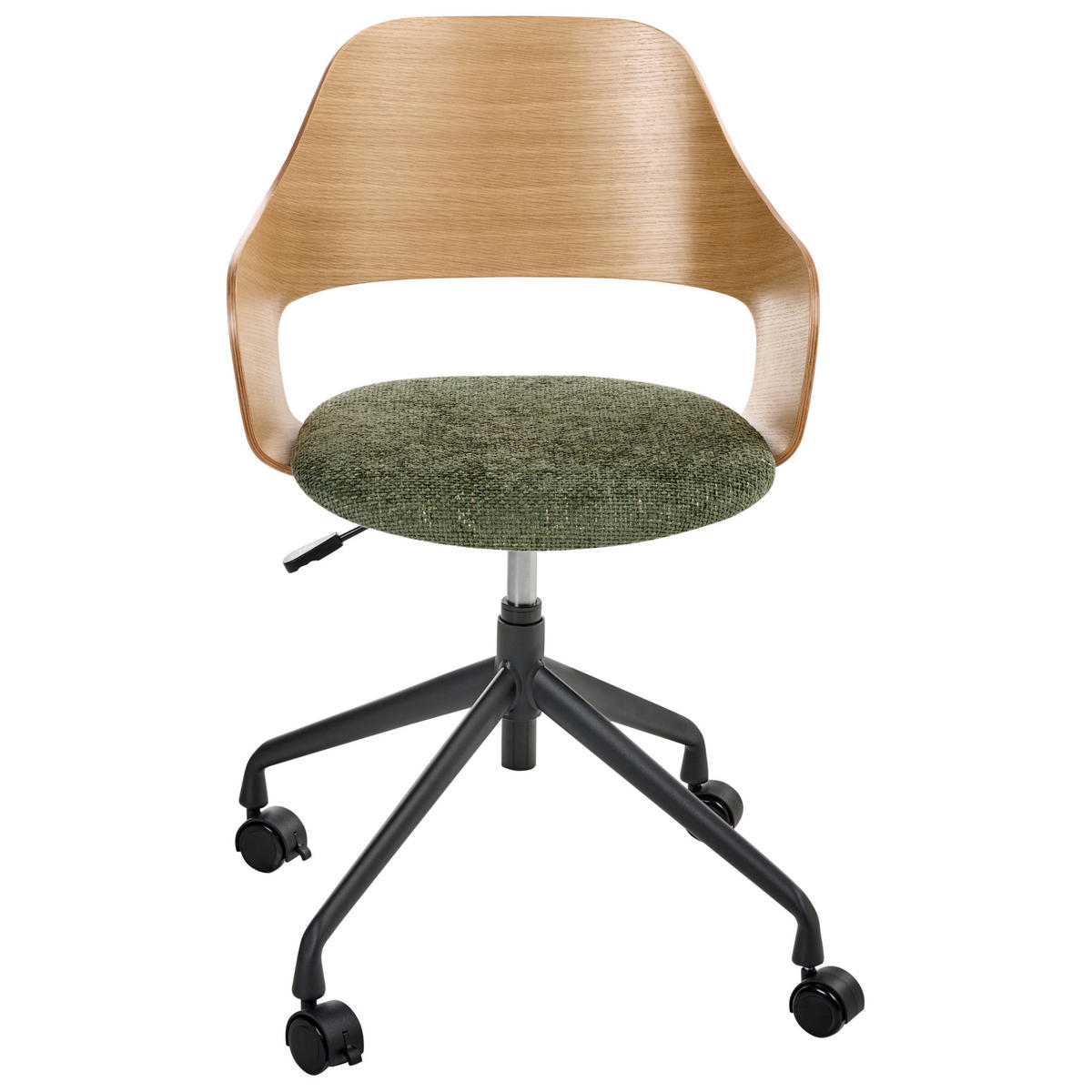 SCHREIBTISCHSTUHL Kunstleinen Grün Novato - Braun, Textil (45/76/45cm) - Beliani