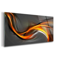 GLASBILD 120x60 cm Moderne Kunst - Bernsteinfarben, Glas (120/60cm) - TULUP