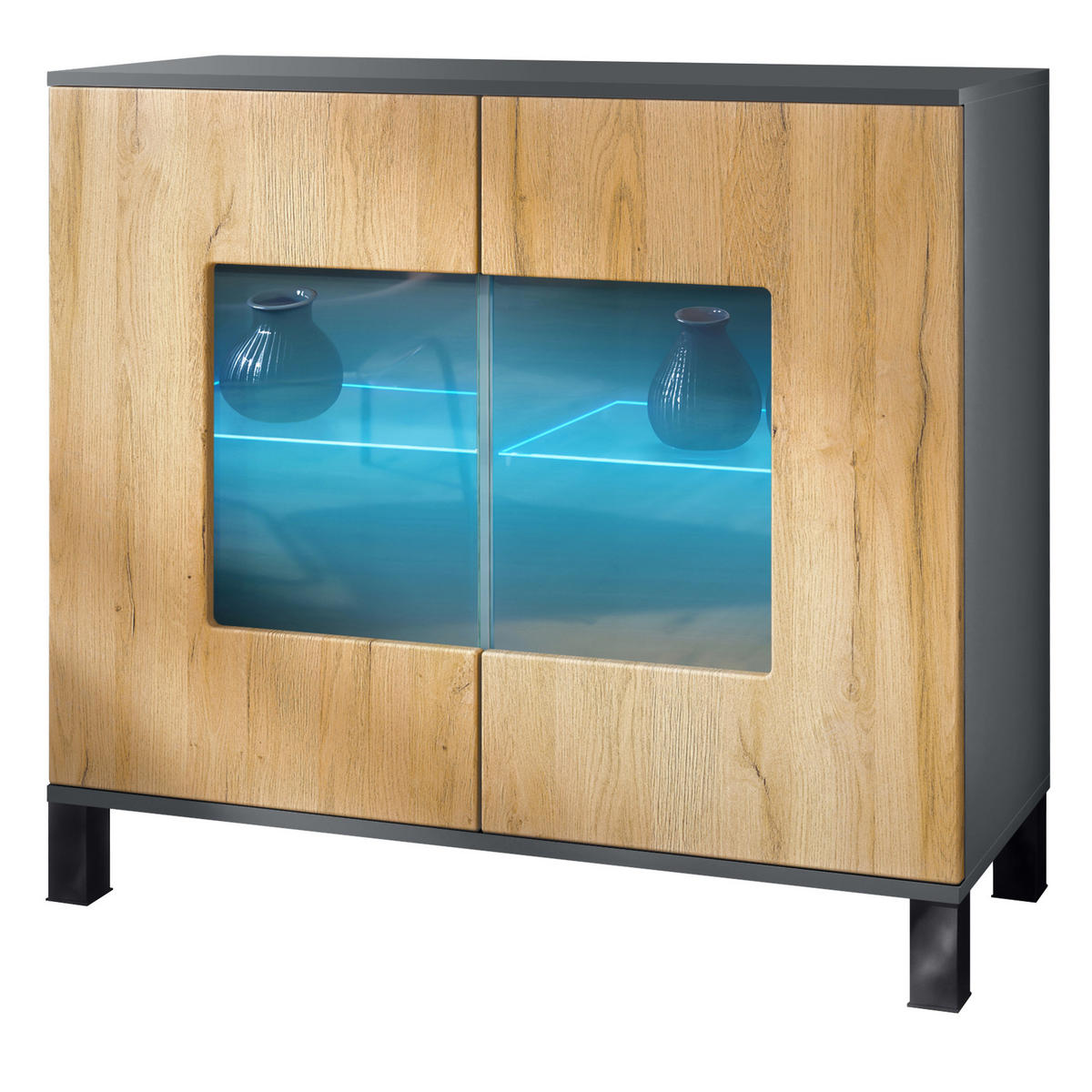 KOMMODE Grömitz Eiche Natur - Eichefarben, Holzwerkstoff (92.5/84.5/35cm) - Vladon