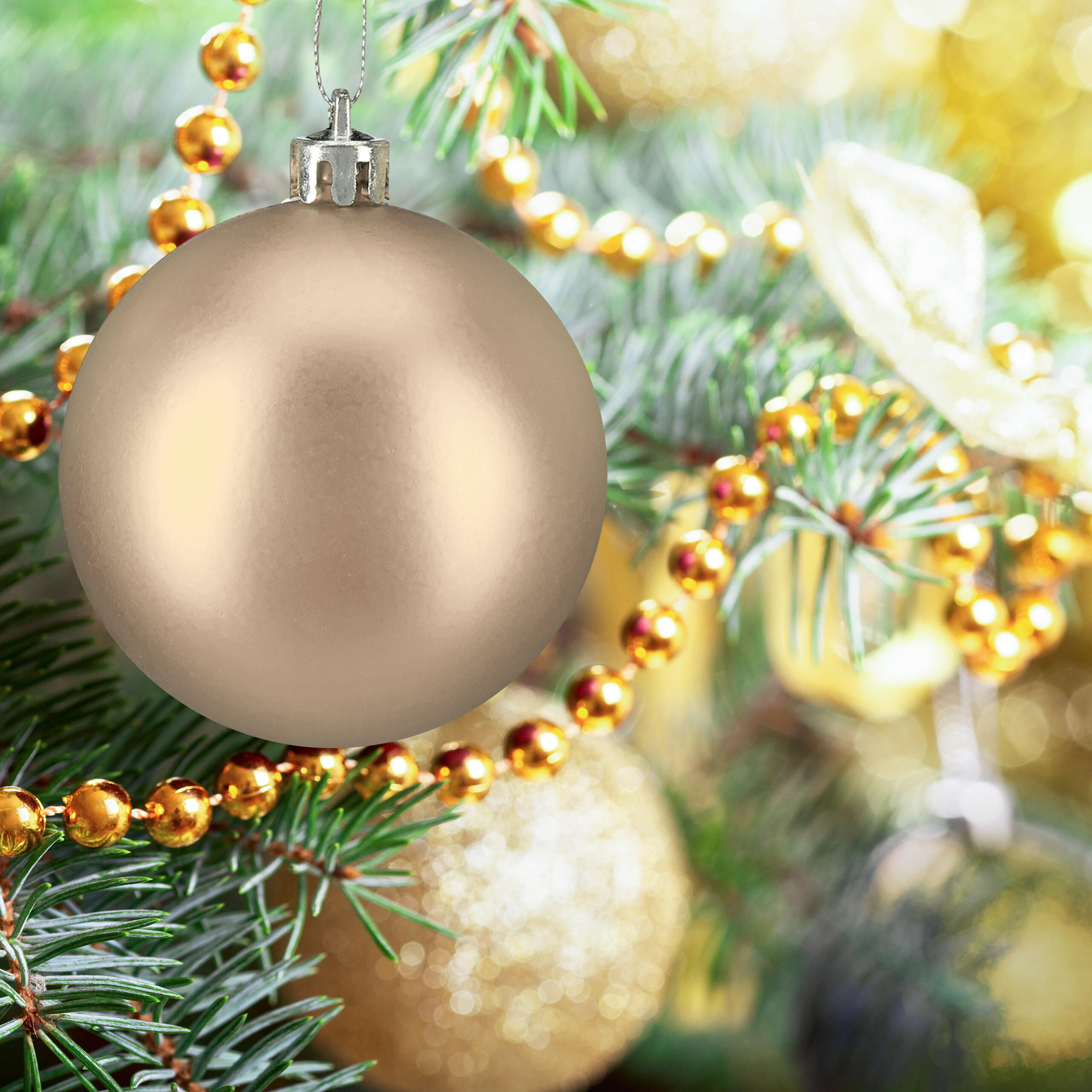 100XWEIHNACHTSKUGELN - Creme, Kunststoff (6/7/6cm) - Relaxdays