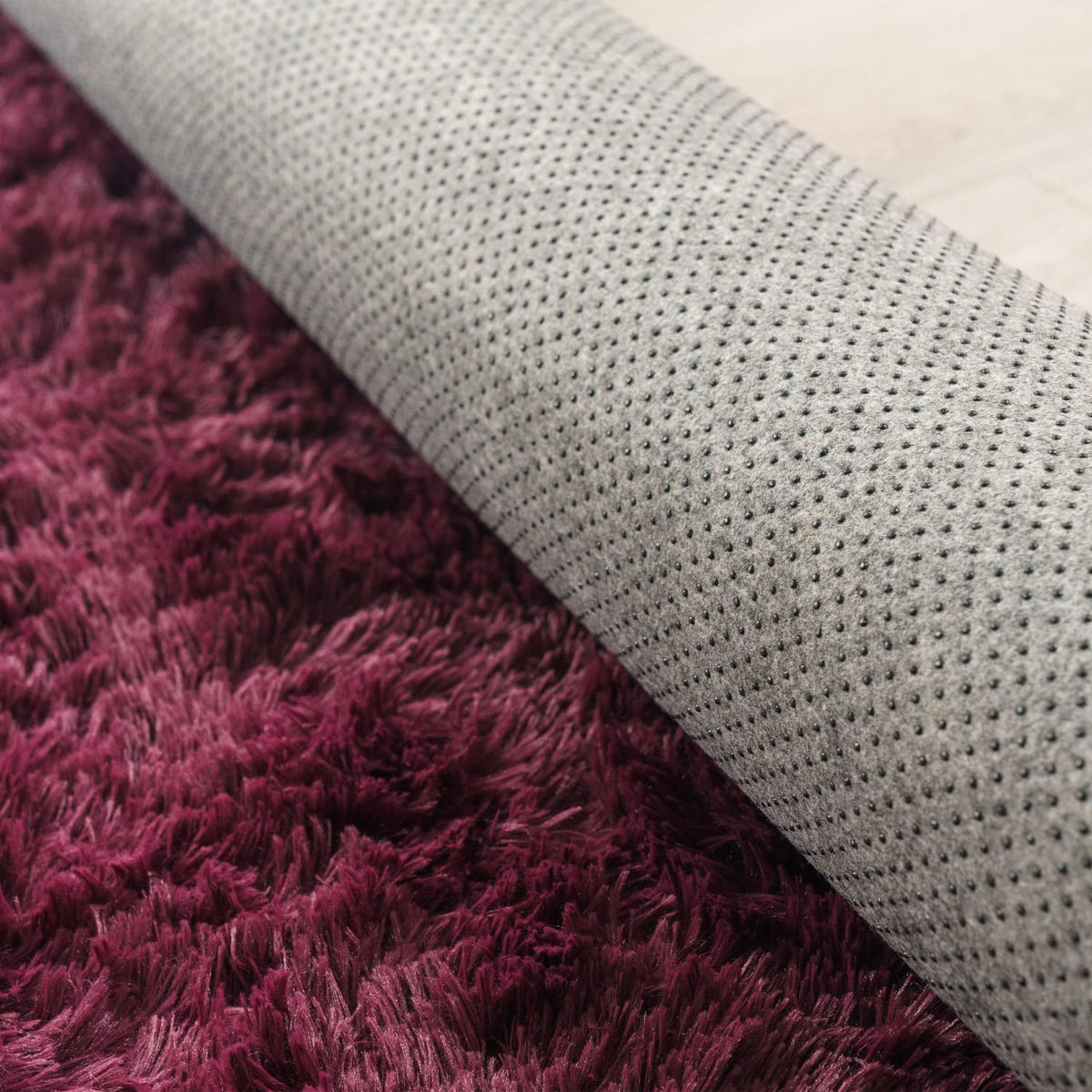 TEPPICH Hochflor Shaggy waschbar Unifarben Schlafzimmer schmutzabweisend Lila Rechteckig 80x150 - Lila, Textil (80/150cm) - KADIMA DESIGN