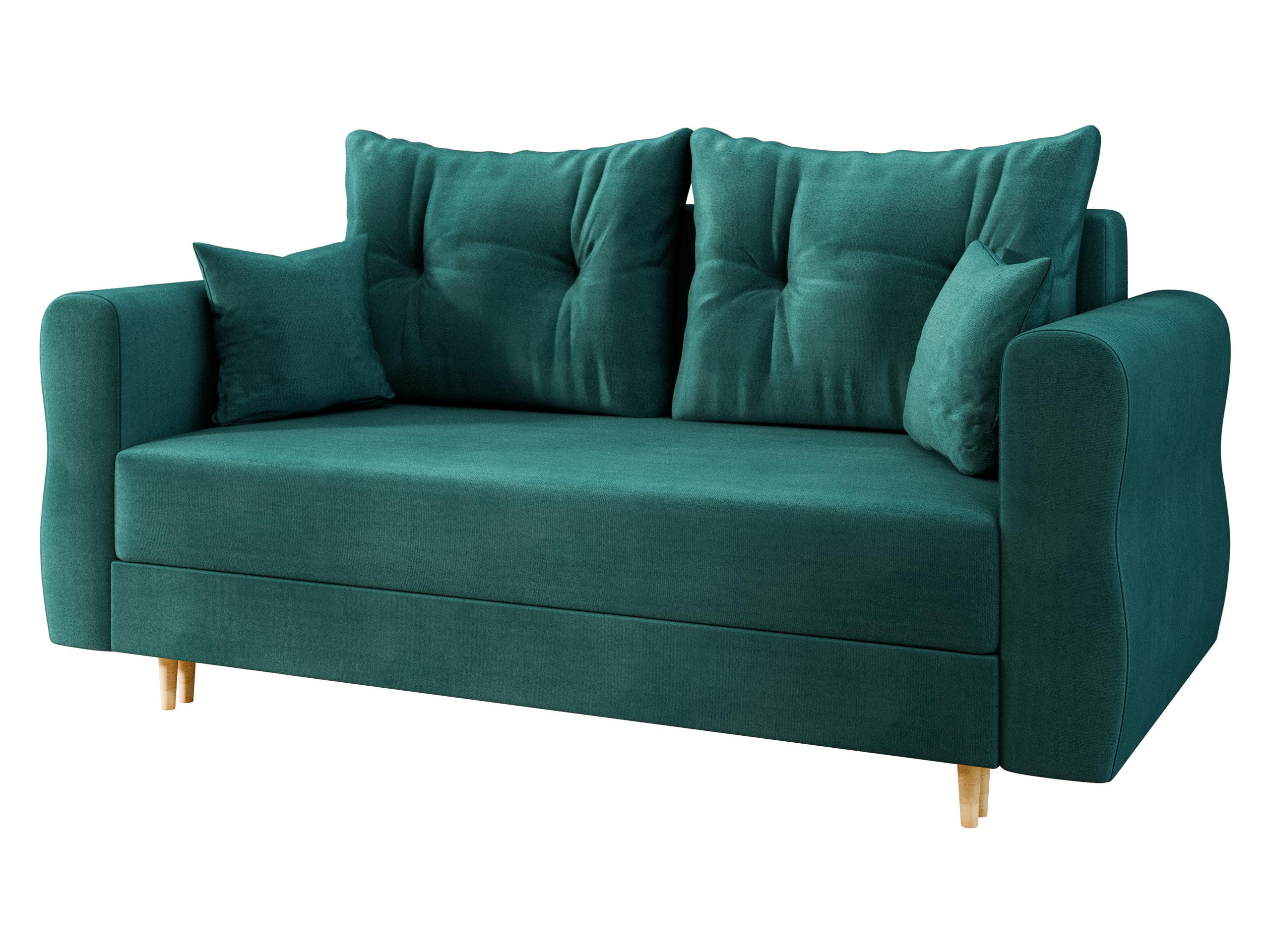 SCHLAFSOFA Zako 2 - Türkis/Naturfarben, Holz/Textil (167/85/77cm) - MIRJAN24