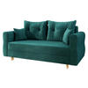 SCHLAFSOFA Zako 2 - Türkis/Naturfarben, Holz/Textil (167/85/77cm) - MIRJAN24