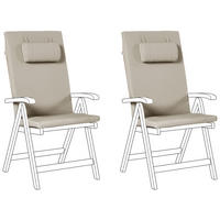 SITZAUFLAGEN 2er-Set Taupe 50/45 cm Java/Amantea Premium - Taupe, Textil (71/71/50cm) - Beliani