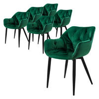 ESSZIMMERSTUHL Samt Dunkelgrün 6er Set - Dunkelgrün, Metall (67/83/59cm) - ML-DESIGN