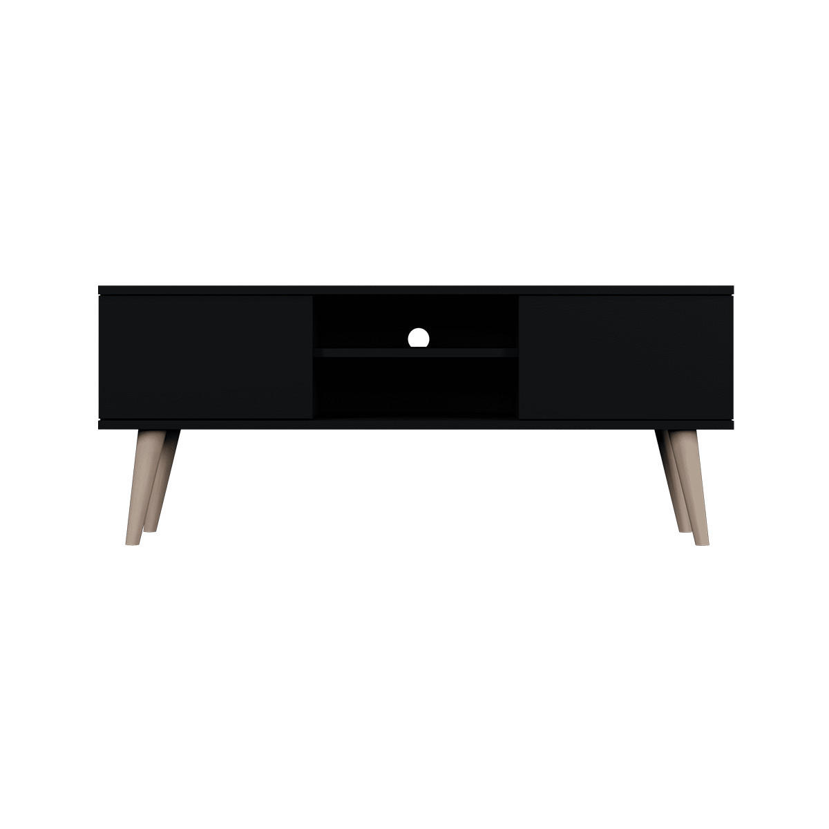 TV-MÖBEL Toronto Schwarz - Schwarz, Holzwerkstoff (55/35/120cm) - Petits-meubles