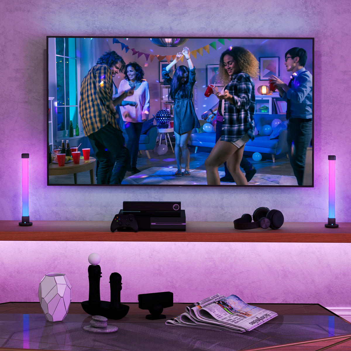 TISCHLAMPE 2er-Set, App- und Fernsteuerung, Weiß - Weiß, Kunststoff (6/6/32.5cm) - HOMCOM