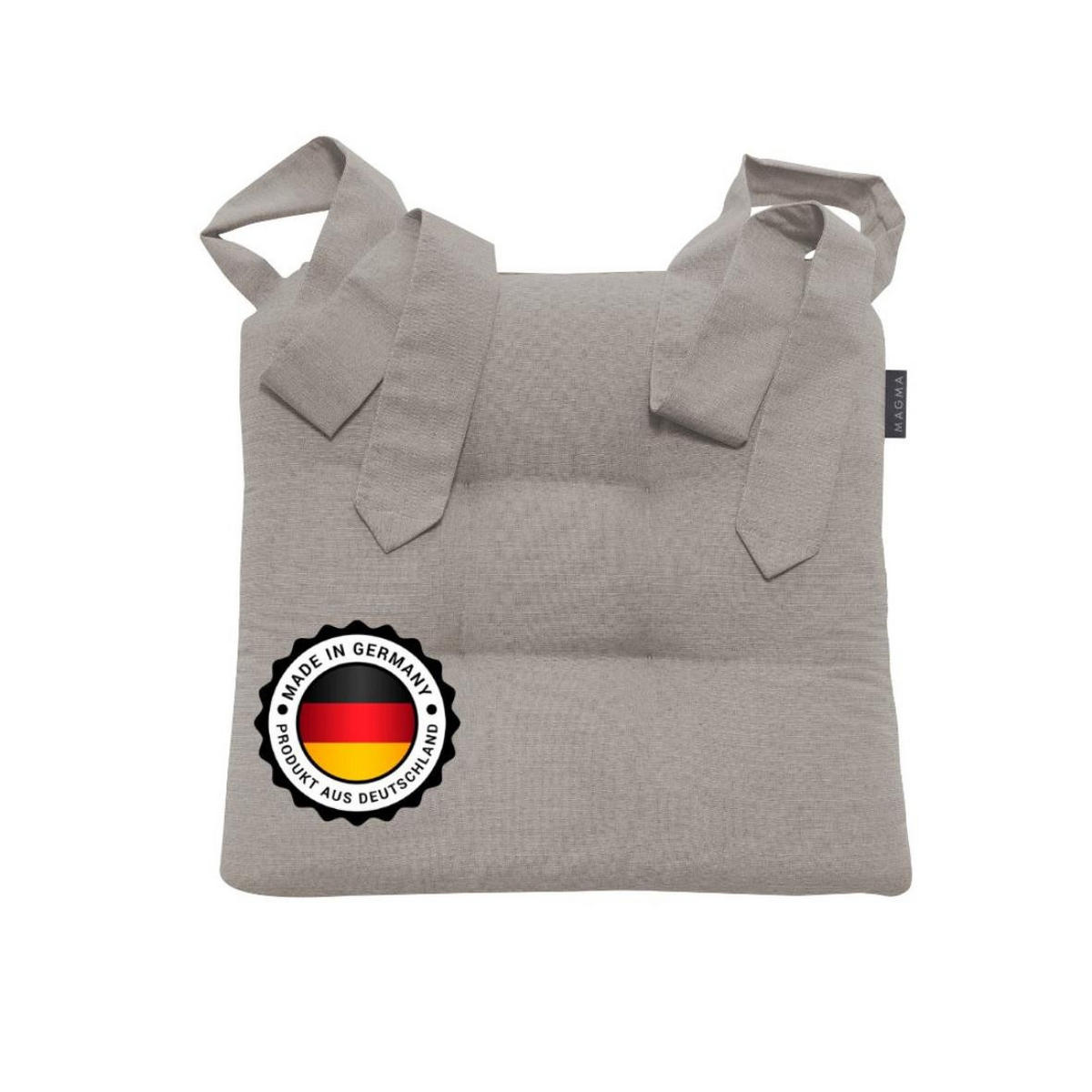 STUHLKISSEN Fino mit Schleifenband taupe 4er Set - Taupe, Textil (46/42/7cm) - Magma Heimtexx