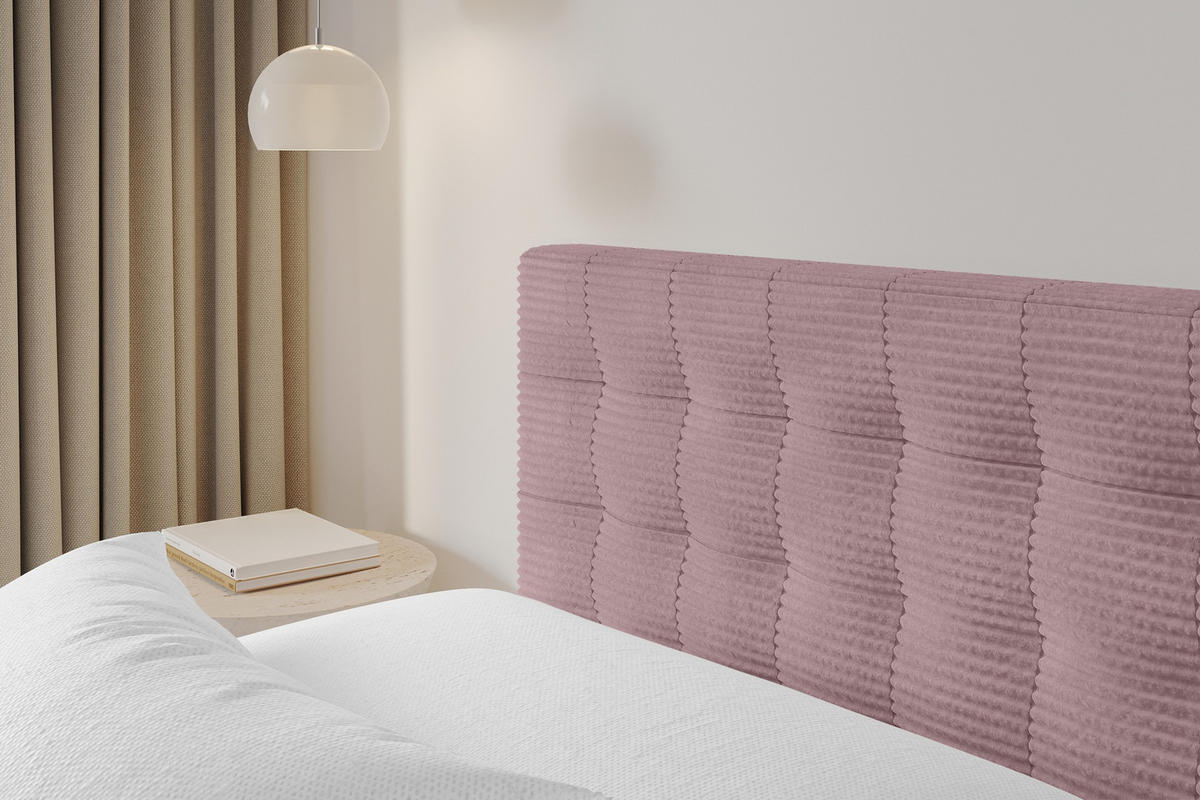 POLSTERBETT mit Bettkasten und Lattenrost, Boxbett ohne Matratze - PARI 180x200 Rosa - Rosa, Holzwerkstoff/Textil (180/200cm) - ALTDECOR