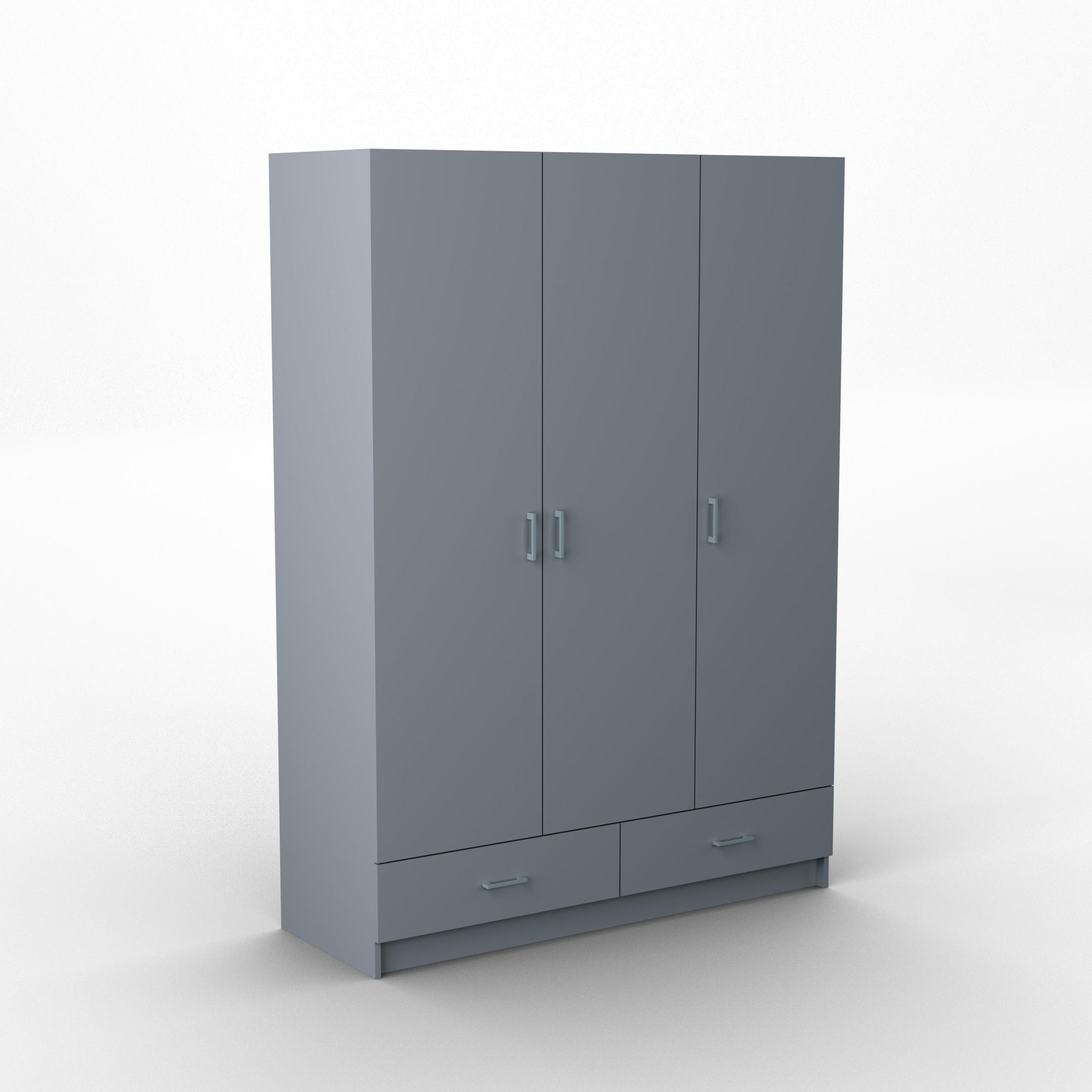 DREHTÜRENSCHRANK PINELLO 144/200/50 cm 3-türig Graphitfarben - Graphitfarben, Holzwerkstoff (144/200/50cm) - MASSENO