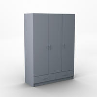 DREHTÜRENSCHRANK PINELLO 144/200/50 cm 3-türig Graphitfarben - Graphitfarben, Holzwerkstoff (144/200/50cm) - MASSENO