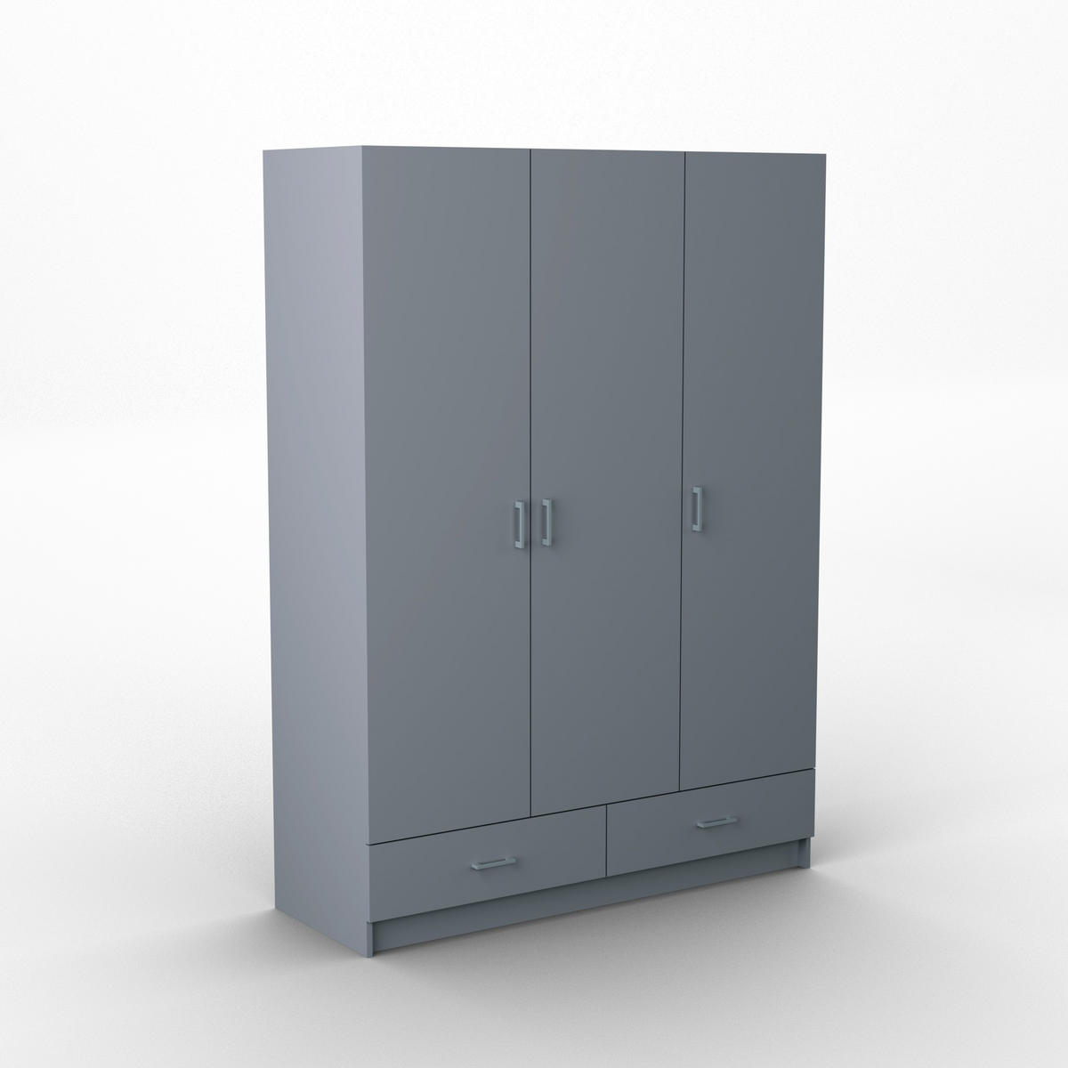 DREHTÜRENSCHRANK PINELLO 144/200/50 cm 3-türig Graphitfarben - Graphitfarben, Holzwerkstoff (144/200/50cm) - MASSENO