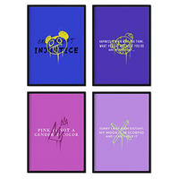 POSTER Set mit 4 Reflexion A3 Schwarzer Rahmen - Schwarz, Papier (29.7/3cm) - Nacnic