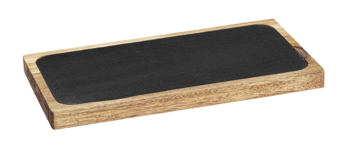 SERVIERBRETT Schiefer Ava Schwarz 15/30/2 cm - Schwarz, Stein (30/2/15cm) - Wenko