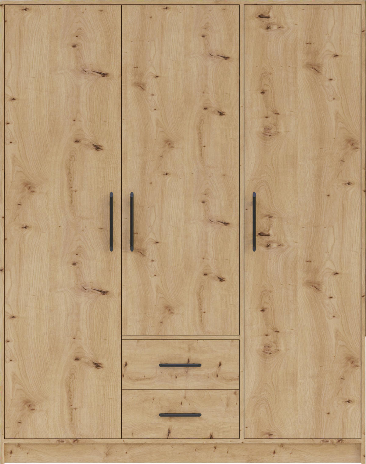 DREHTÜRENSCHRANK VANO 150/190/56cm 3-türig Eiche Artisan - Eiche Artisan, Holzwerkstoff (150/190/56cm) - MASSENO
