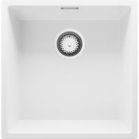 UNTERBAUSPÜLE GRANIT London, 2-er set Weiß 46/47 cm 1 Becken + Ablauf-Set ab 50er Unterschrank - Chromfarben/Weiß, Kunststoff (46/20/47cm) - Primagran