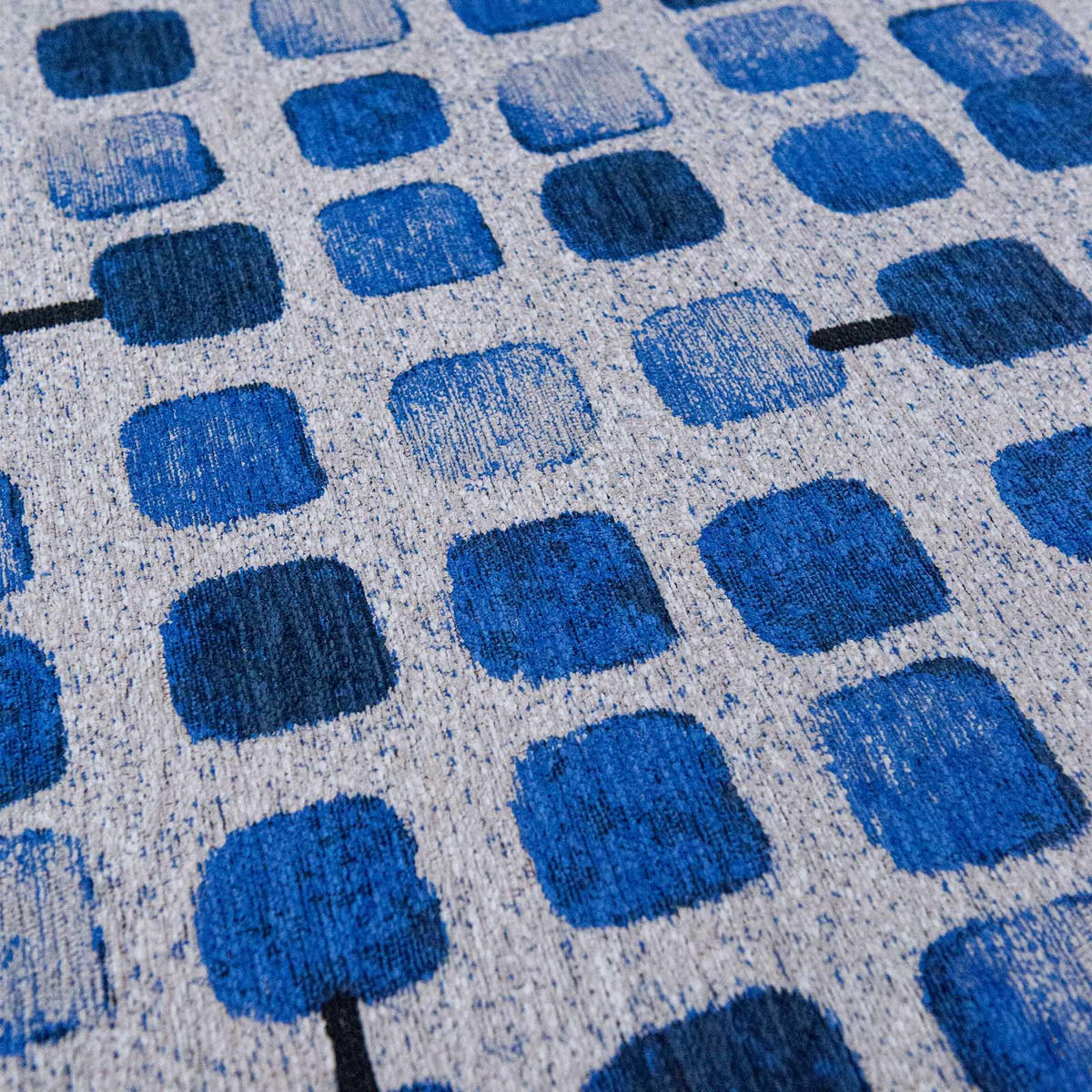 TEPPICH Flachgewebe SHADY STONES Blau 140 x 200 cm - Blau, Textil (140/200cm) - Novatrend