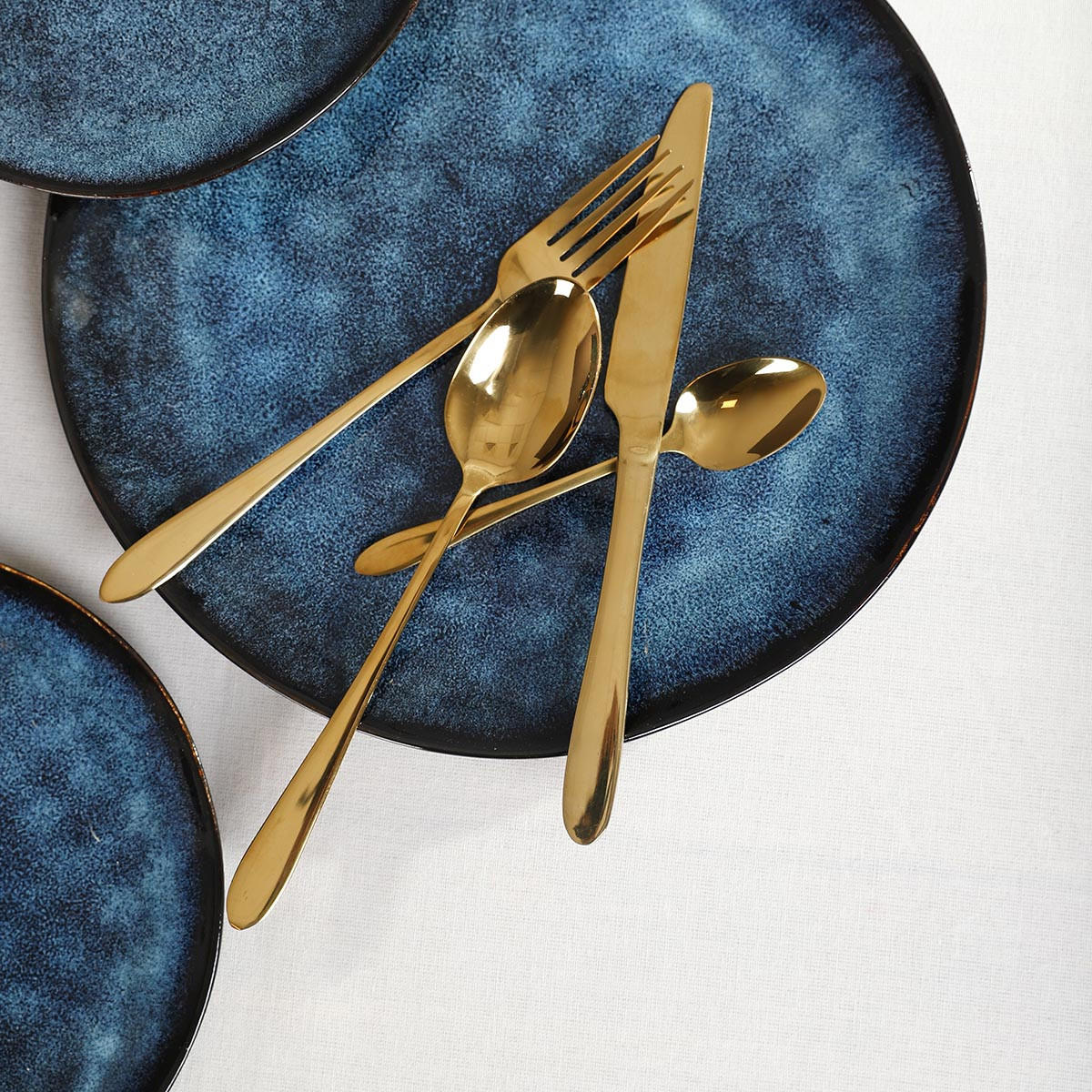 BESTECKSET Abele Gold 16-teilig - Gelb, Metall - Homla