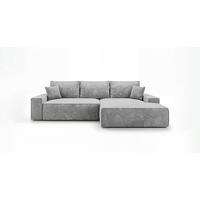 ROHOVÁ pohovka VERONA pravá šedá manšestr Poso 55 - funkce spaní, úložný prostor - šedá, textil (280/184cm) - Cornero
