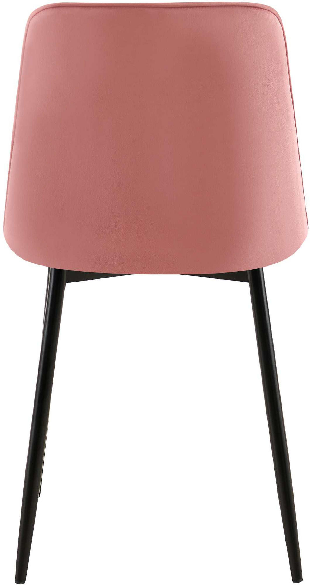 STUHL 2er Set Samt Pink - Pink/Schwarz, Textil/Metall (47/89/61cm) - CLP