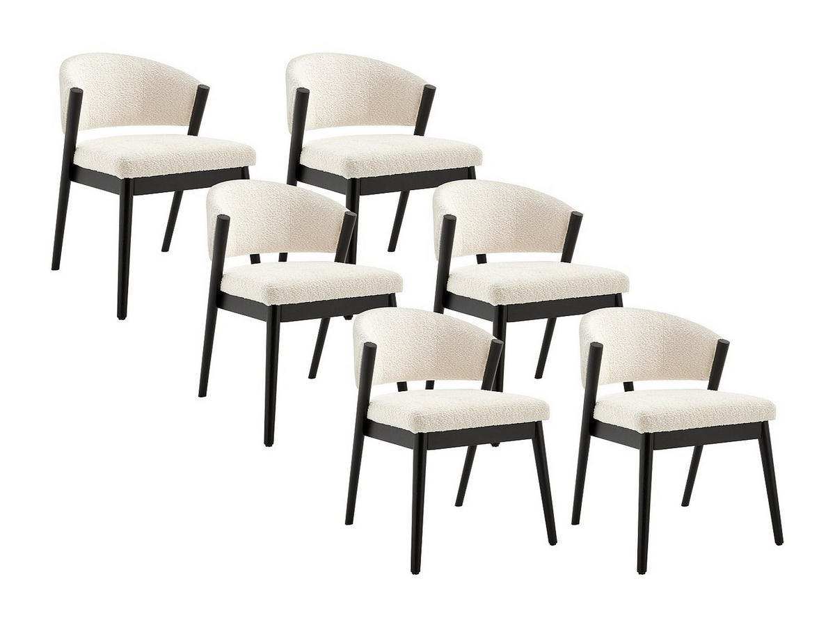 STUHL - 53.5cm x 64cm - Hevea - weiß - ZELVYN - Weiß, Textil (53.5/76/64cm) - Vente-Unique