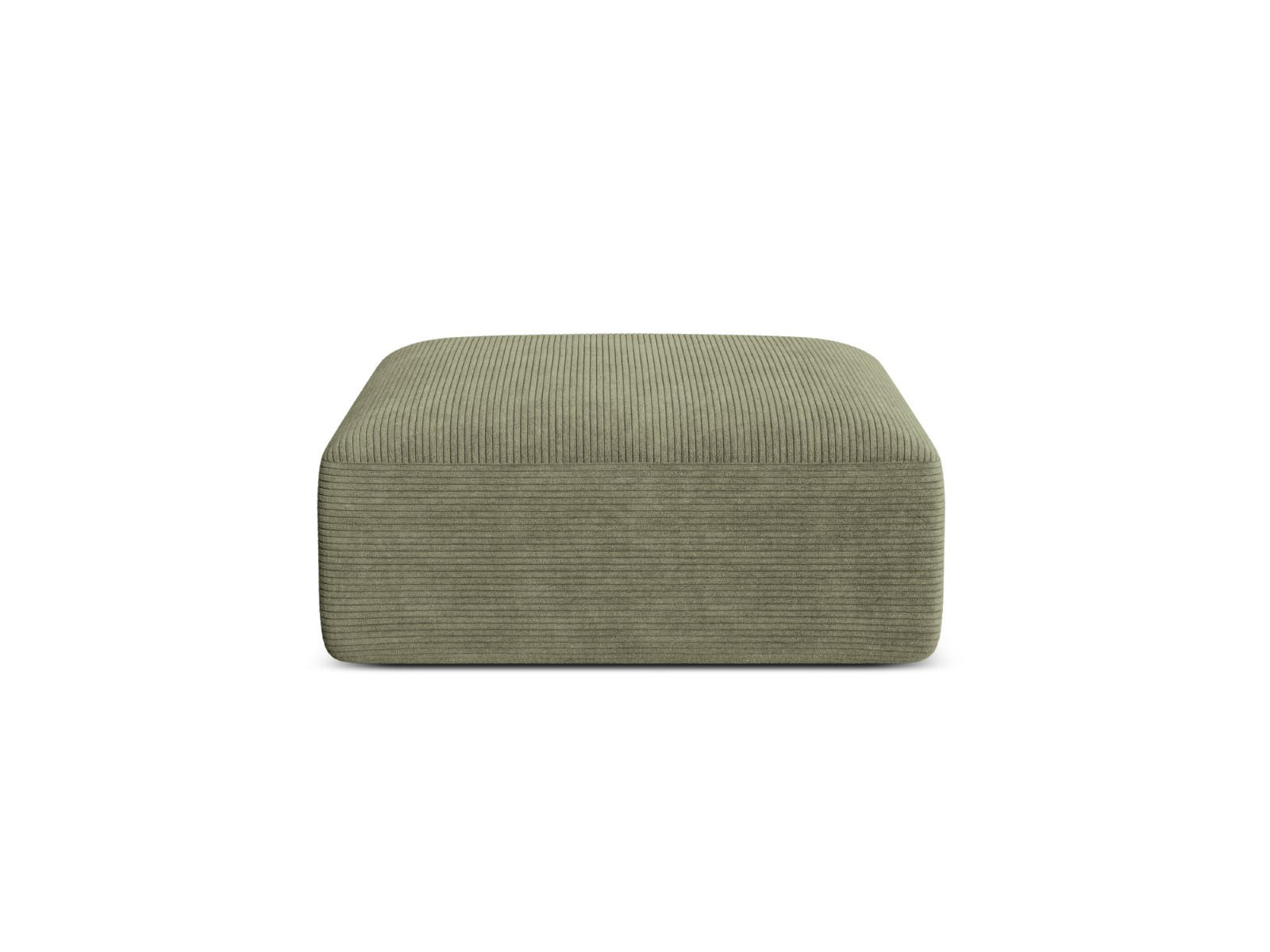 POUF Campi aus Cord Moosgrün - Salbeigrün, Textil (90/40/90cm) - Cosmopolitan Design