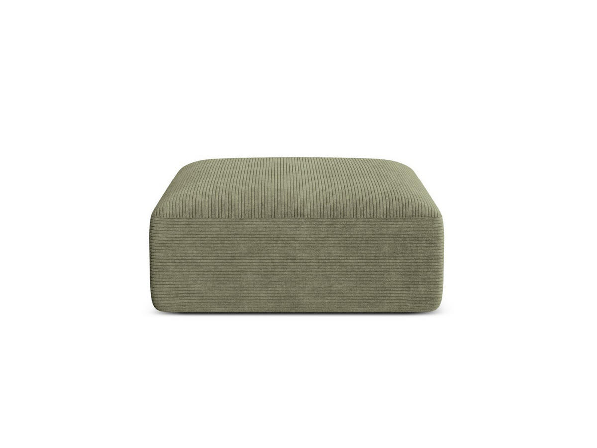 POUF Campi aus Cord Moosgrün - Salbeigrün, Textil (90/40/90cm) - Cosmopolitan Design