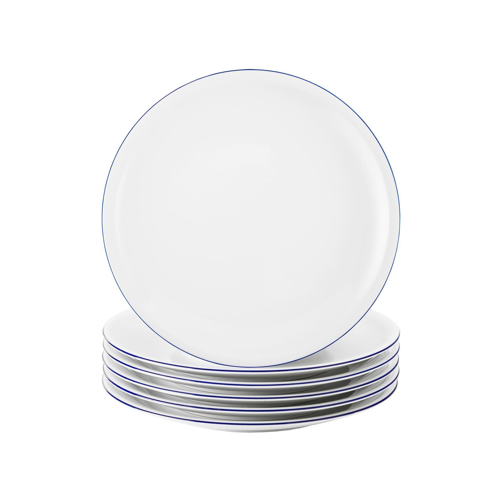 FRÜHSTÜCKSTELLER Compact Blaurand weiß-blau ø 19,3 cm 6er Set - Blau/Weiß, Keramik (19.3cm) - Seltmann Weiden