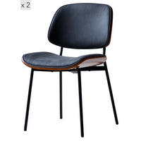 STUHL 2er-Set Kunstleder Schwarz - Schwarz, Textil (48/83/56cm) - Nordlys