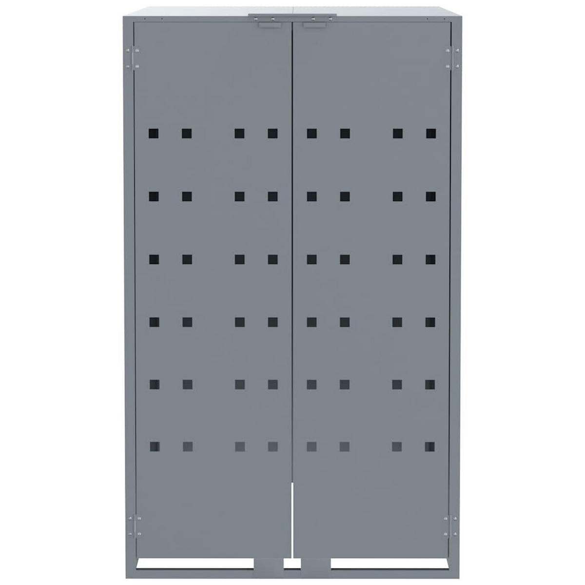 MÜLLTONNENBOX Gorilo für 6 Tonnen Grau 414x79x117 cm - Grau, Metall (414/117/79cm) - DELUKE