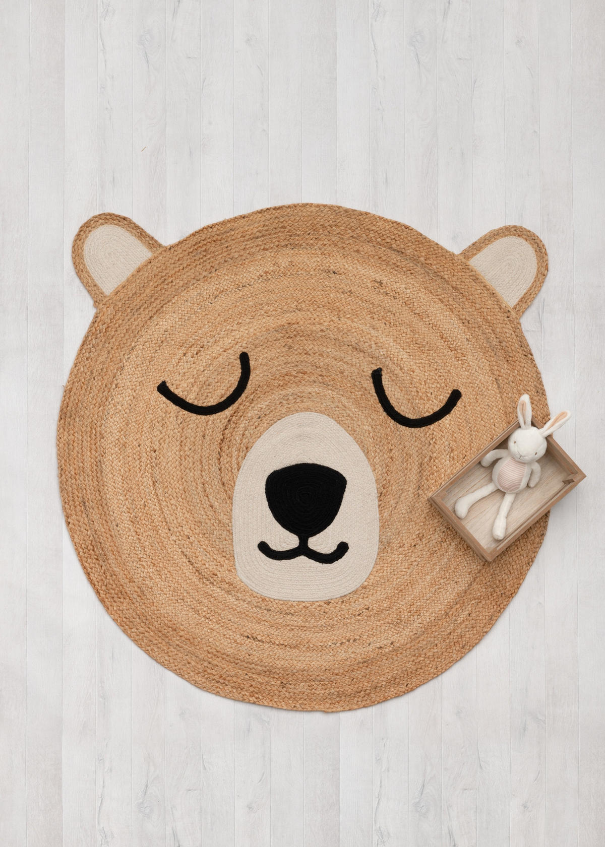 JUTE-TEPPICH Teddybär Ø 120 cm - Braun, Naturmaterialien (120/127cm)