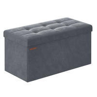 SITZHOCKER Monica - Grau, Textil (38/38/76cm) - SONGMICS