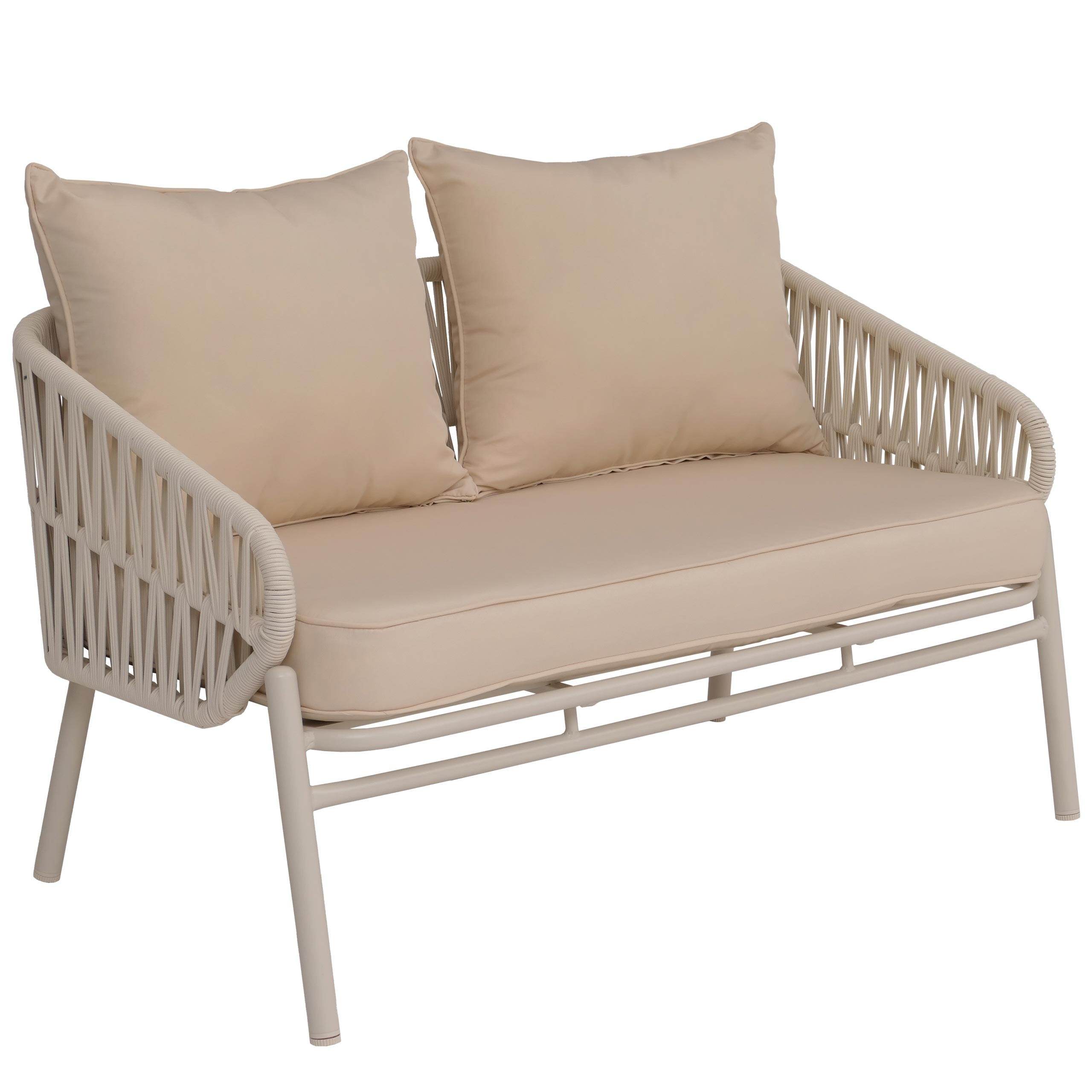 GARTENBANK Cremeweiß - Weiß, Metall (116/83/65cm) - MCW