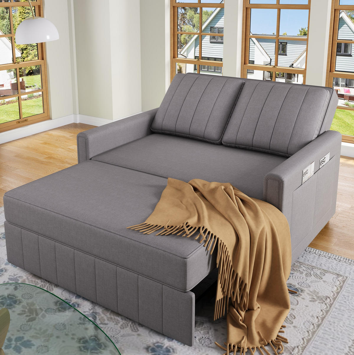 SCHLAFSOFA klappbar mit Schlaffunktion 127 x 180 cm Antique Gray - Grau, Metall (75/94/127cm) - Meubliv