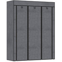 KLEIDERSCHRANK Stoffschrank mit Kleiderstangen & 8 Fächern, 125/43/162,5 cm, Dunkelgrau - Dunkelgrau, Textil (125/162.5/43cm) - Redom