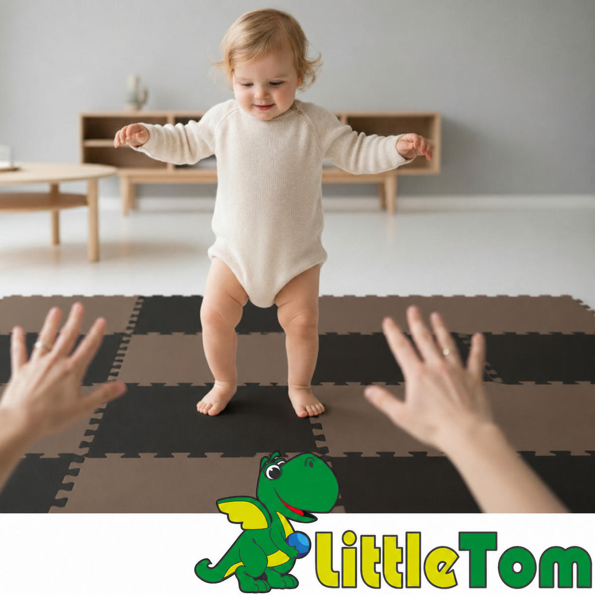 SPIELMATTE ab Null - 180/90 cm Puzzlematte Schwarz - Multicolor, Kunststoff (30/30cm) - Littletom