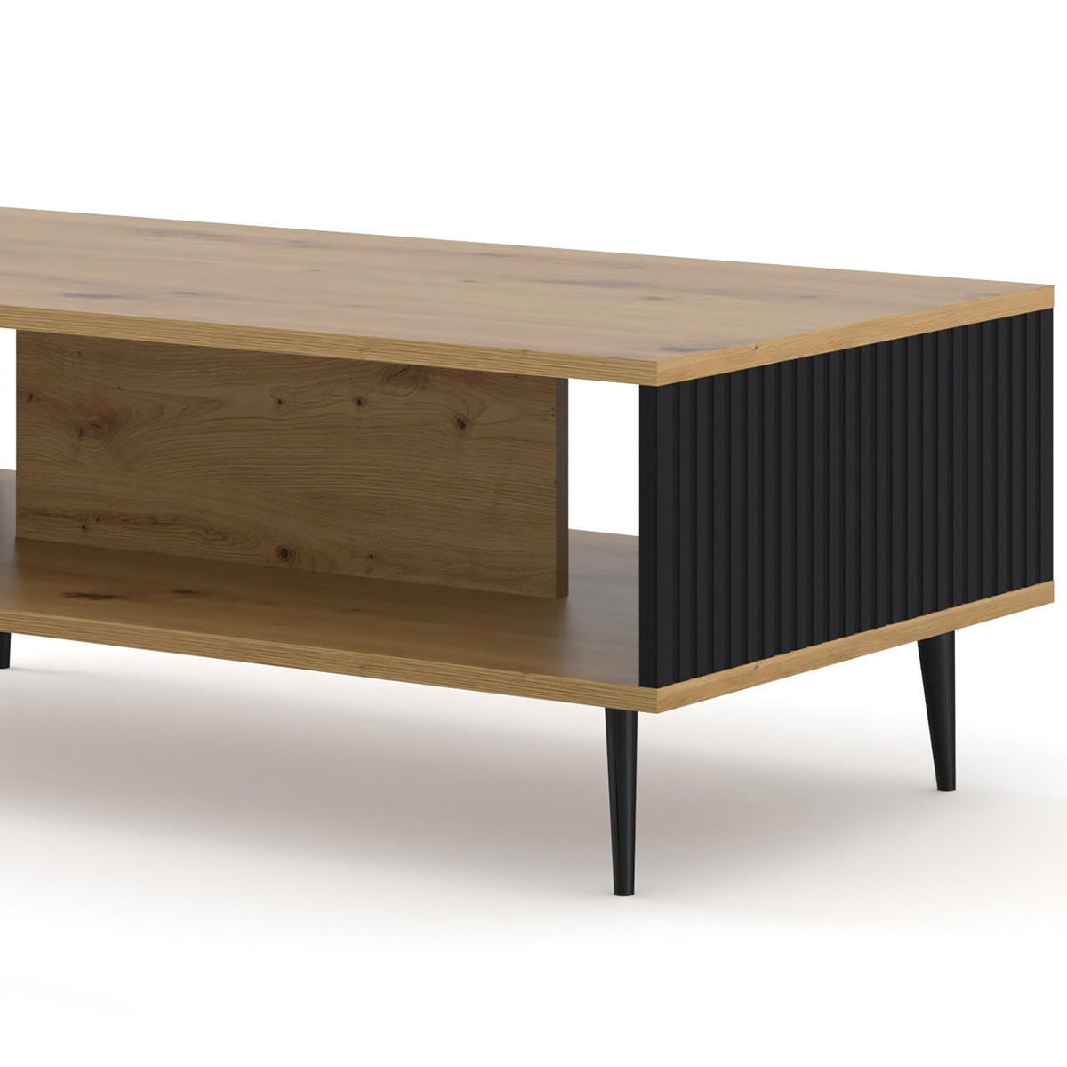 KONFERENČNÍ STOLEK Philaé Dřevo a černá - černá, kompozitní dřevo (60/90/43cm) - Petits-meubles