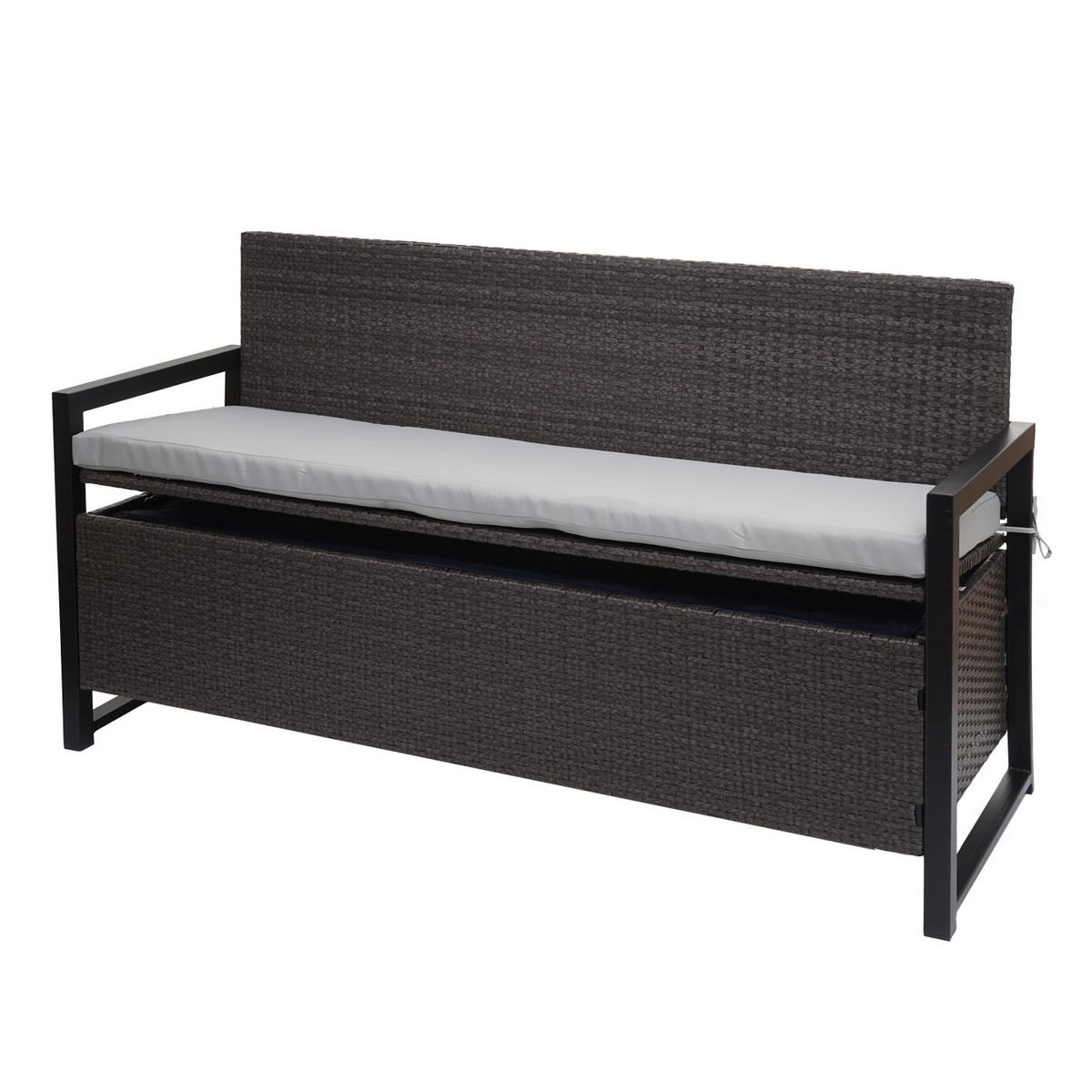 POLY-RATTAN 3ER SITZBANK Grau, Hellgrau - Hellgrau/Grau, Kunststoff (164/87/57cm) - MCW