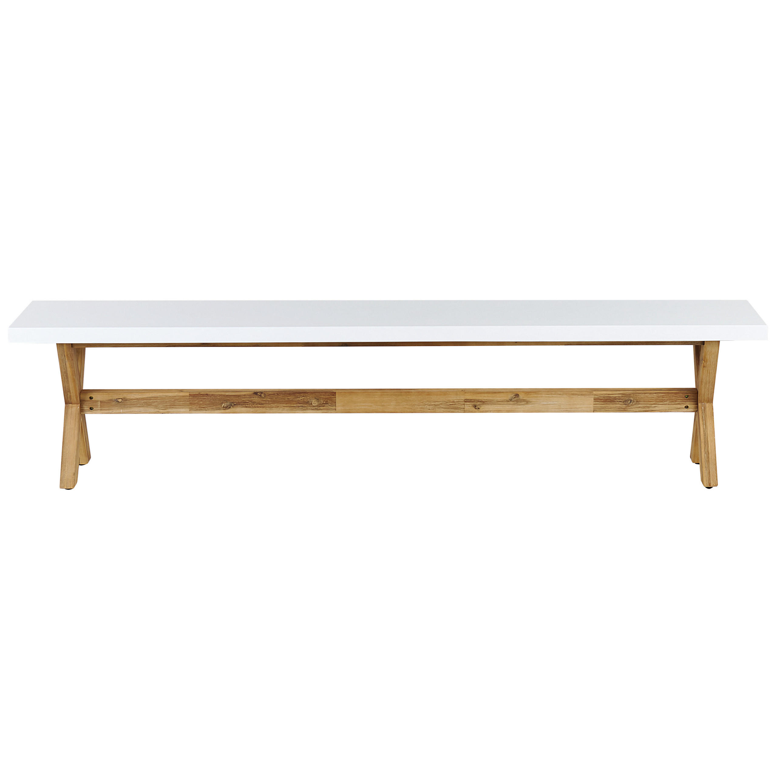 GARTENBANK Faserzement weiß 200 cm Olbia - Weiß, Stein (200/45/40cm) - Beliani
