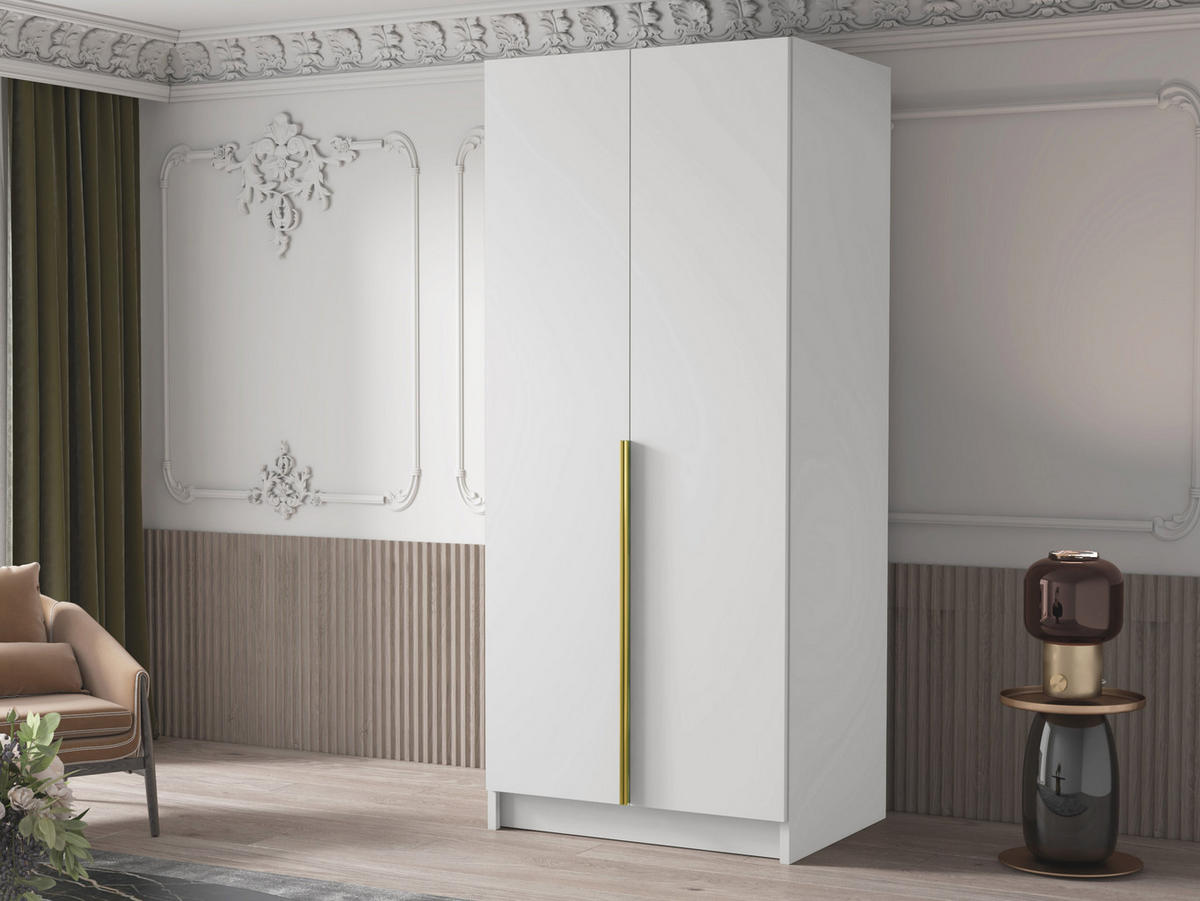 KLEIDERSCHRANK Bono I - Goldfarben/Multicolor, Holzwerkstoff/Metall (100/215/58cm) - MIRJAN24