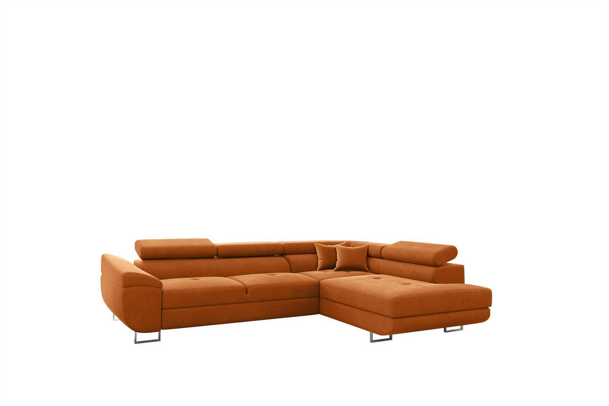ECKSOFA Carmelo In Nova - Orange, Holzwerkstoff/Textil (275/202cm) - Fun Möbel