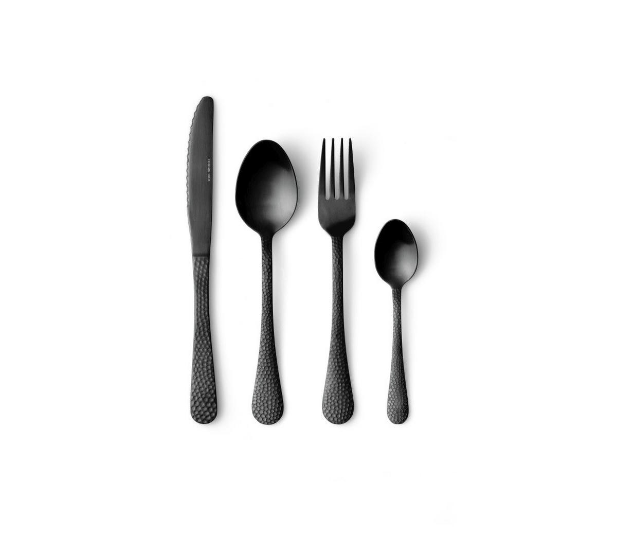 BESTECKSET Luna Black Matt 24-teilig - Schwarz, Metall - Comas